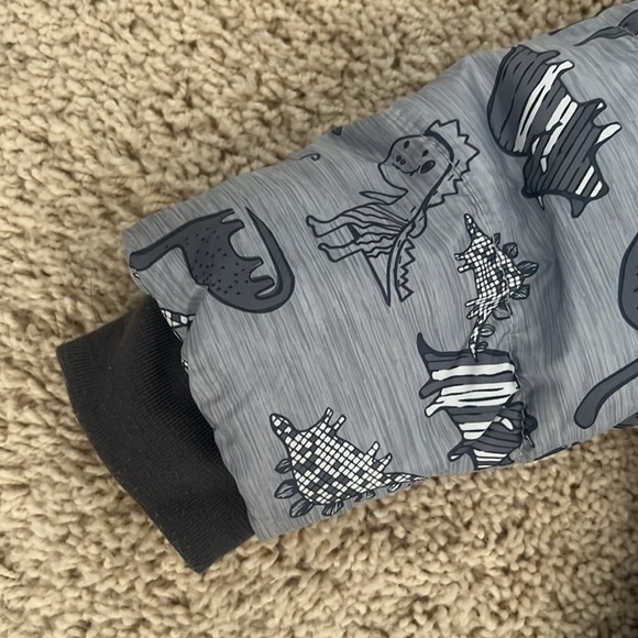 The SwissTech Toddler Boys Puffer Jacket in Gray with Dino Print - Picture 7 of 10